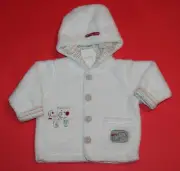 6 9 12 NWT Pumpkin Patch PEEK A BOO White Fuzzy Soft Hooded JACKET Coat Boys
