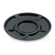 G.E.T. APS-6-BK Milano Black 6 Compartment 14 Plate - 12 / CS"