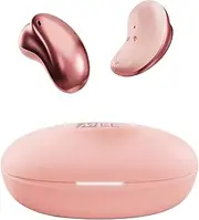 MEE audio Pebbles Wireless Earbuds: Low Profile In-Ear Bluetooth Headphones with Headset Microphone, Call Noise Reduction- Lightweight Sweat-Resistant Earphones for Workouts, Gaming, Calls (Rose Gold)