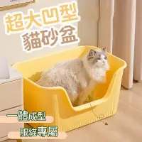 在飛比找蝦皮購物優惠-貓砂盆 凹型貓砂盆 超大貓砂盆 貓廁所 一體式貓砂盆 大尺寸