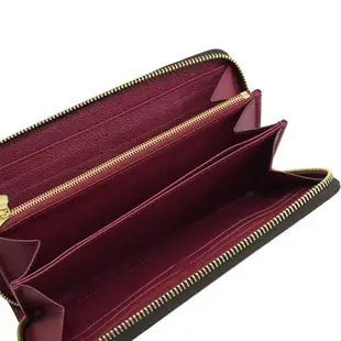 Louis Vuitton LV M41895 ZIPPY 經典老花ㄇ字拉鍊長夾.紫紅