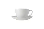 Maxwell & Williams 260 ml White Basics Porcelain Cup & Saucer Set - White