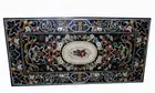 6'x3' antique Black Marble Dining center Table Top stone Inlay pietra dura table
