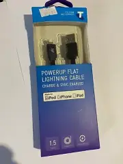 Charge & Data Sync Flat Cable with MFI-Certified Lightning Connector x1.5m Black