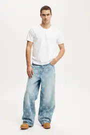 [Cotton On Men] Cotton On Men - Dallas Cowboys Super Baggy Jean - Lcn dal dallas cowboys solace blue W32L32 LCN DAL DALLAS COWBOYS SOLACE BLUE