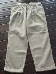NWT DOCKERS Vintage Men's Lux Corduroy Pleated Cuffed Relaxed Pants 33x30 Tan