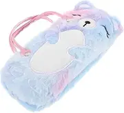[WESIEVYA] Girls Glasses Case Plush Bear Eyeglass Cases Compact Sunglass Bag with Handle Perfect for Kids Women