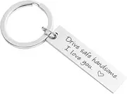 [DEARMAMY] Keychain Decor Key Chain Hanging Stainless Keychain for Couples Drive Safe Handsome i Love You Personalized Present