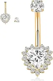 [GAGABODY] Belly Button Rings for Women G23 Titanium Belly Button 10mm Titanium Navel Piercing Jewelry 14G Belly Ring Belly Piercing Internally Threaded Barbell