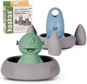 Haakaa Alien Explorers - Baby Bath Toys - Detachable for Water Draining - Chewable Food Grade Silicone - Squirt Water Toys for Bathtubs, Swimming Pools, Beaches - for Kids Ages 1-3 (Tympani+Rocket)