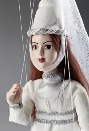 White Lady Czech Handmade Marionette Puppet