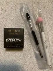 ✔ SEALED iMethod Eyebrow Pomade - Color #2 Dark Brown + Sponge brush & Spoolie!