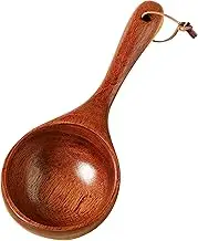 Wooden Ladle 8.5''Wooden Scoops for Jars Soup Ladle Round Bath Salt Scoop with Ergonomical Handle Spoon for Serving Flour, Beans, Water, Canister Style 2