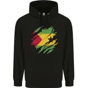 Torn Sao Tome and Principe Flag Day Football Mens 80% Cotton Hoodie