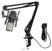 AKG P420 Studio Condenser Recording Podcasting Microphone+Audio Technica Boom
