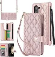 [XIMAND] for Samsung Galaxy Z Fold 5 Wallet Case with 6 Credit Card Slots and S-Pen Slot,Multi Card Function Premium Leather Magnetic Clasp Kickstand Heavy Duty Protective Cover.(Rosegold)