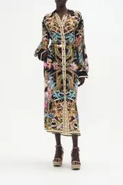 BUTTON DOWN BLOUSON SLEEVE DRESS CHILD OF THE WILD