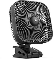 20000mAh Rechargeable Portable Clip on Fan with Light, 8 inch Battery Operated Camping Fan, 44 Hours Work Time, Quiet & Strong Airflow USB Fan, 4 Speeds Personal Fan, Ideal for Home Outdoor Camping