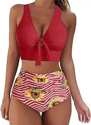 [Generic] Girls Swimming Shorts Swimsuit Push Padded Bandeau Swimwear Set Swimwear Swimwears Tankinis Set Slimming Swimsuits for Women with Shorts