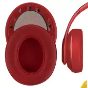 Geekria Protein Leather Ear Pads for Beats Studio 3 Wireless Headphones (Red)
