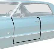 1963-64 GM Full-Size; Front Door Frame Weatherstrip; 4 Door Hardtop Pair;