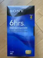 Sony 4 Pack T-120 Blank 6 Hr VHS Premium Grade VCR Video Cassette Tapes, Sealed