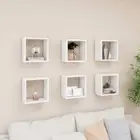 6-Piece Cube Floating Shelves Set DIY Wall Mount Display Shelving Shelf White