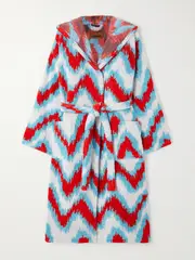 [Missoni] Missoni - Belted Striped Cotton-terry Robe - Multi - medium medium Multi
