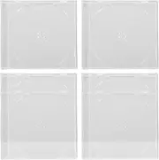 EXQUIMEUBLE 6pcs Transparent Cd Jewel Cases Hard Single Disc Storage Box for Dvd and Cd Organization Clear Display Holders for Use
