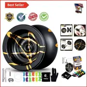 N11 Professional Unresponsive Aluminum Yoyo with Bag & Glove - Black & Gold