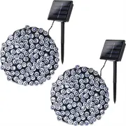 Catzon 2Pcs Solar Christmas Lights 39ft 100 LED 8 Modes Solar String Lights Waterproof-White