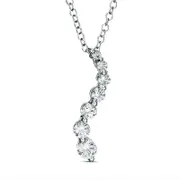 0.5 CT. T.W. Journey Natural Diamond Pendant in 14K White Gold