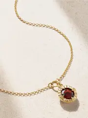 [Foundrae] Foundrae - Internal Compass Belcher Chain 18-karat Gold Garnet Necklace - Red - One size One size Red