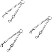 BESPORTBLE 3pcs Pet Pulling Rope Dog Double Leads Pet Supplies Dog Traction Strap Stainless Iron Chain Stylish Accessory
