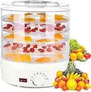 Multi-layer Electric Food Dehydrator,5-Layer Removable Tray Fruit Dryer,Adjustable Temperature Dryer Machine Oven |Quickly Makes Healthy Dried Fruit Snacks (white)
