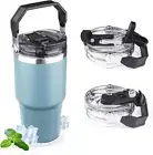 20Oz Tumbler with Handle and Flip Straw Lid Double Wall Insulated Travel Coffee