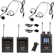 Audio2000'S AWM6601U Mobile Dual Headset Mic Lapel Guitar Line Wireless System-N