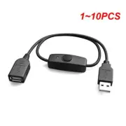 1~10PCS Data Sync USB 2.0/3.0 Extender Cord USB Extension Cable With ON OFF Swit