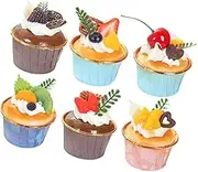 Mobestech 6pcs Artificial Cake Models Realistic Fake Cake Decor for Home Tabletop Displays Photography Props for Festivals Party Decorations