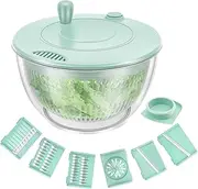 Salad Spinner Large, 5.3 Qt Vegetables Fruits Wash Bowl, Lettuce Spinner with 6 Blades, Practical Lettuce Washer Bowl, Egg Yolk Strainer Pasta and Fries Dryer for Salad Preparation Food Washing