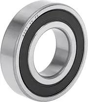 X AUTOHAUX 6207VV Deep Groove Ball Bearings P0 35x72x17mm Lubricated Bearings Double Rubber Seal Black Silver Tone Scooter Skateboard Wheel