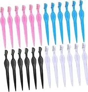TOVINANNA Stylish Eyebrow Grooming Tools 24-piece Razor Trimmer Set Facial Hair Shaper Stainless Steel Blades for Beauty Enthusiasts