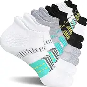 [suaskk] Womens Ankle Socks Anti-Blister Cushioned Athletic Running Socks 5 Pairs