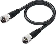 RFAdapter PL-259 Coax Cable, 2ft RG8X, UHF Male Connector 50 ohm Low Loss for Ham Radio, Antenna Analyzer and SWR Meter