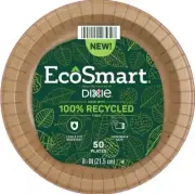 Ecosmart 100% Recycled Fiber Paper Plates, 8.5In, 50 Count, Medium....317