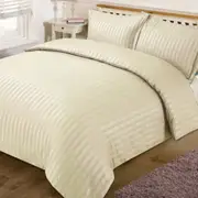 Linen Striped 1000TC Duvet Doona Cover Set Vary Size