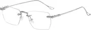 Generic Glasses Transparent Blocking Flat Mirror Spectacle Rimless Lightweight Glasses for Men Women Screens Computer