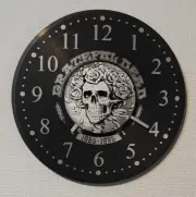 Grateful Dead Decor Vintage 10" Silver Record Spinning Clock - Gift Idea For Dad