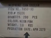 NEOPRENE CAN COOLER. COLOR: NEON PINK QTY: 200