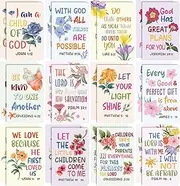 24Pcs Bible Verse Notepads,Mini Religious Pocket Notebooks Motivational Christian Small Inspirational Notepads Journals Gift Bulk Prizes for Kids Teacher School Home Travel Supplies (Bible flower)